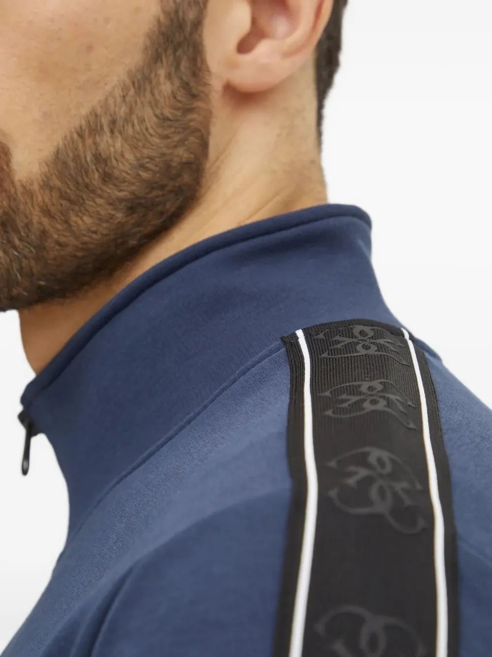 Guess Usa Logo-detail Full-zip Sweatshirt In Blue
