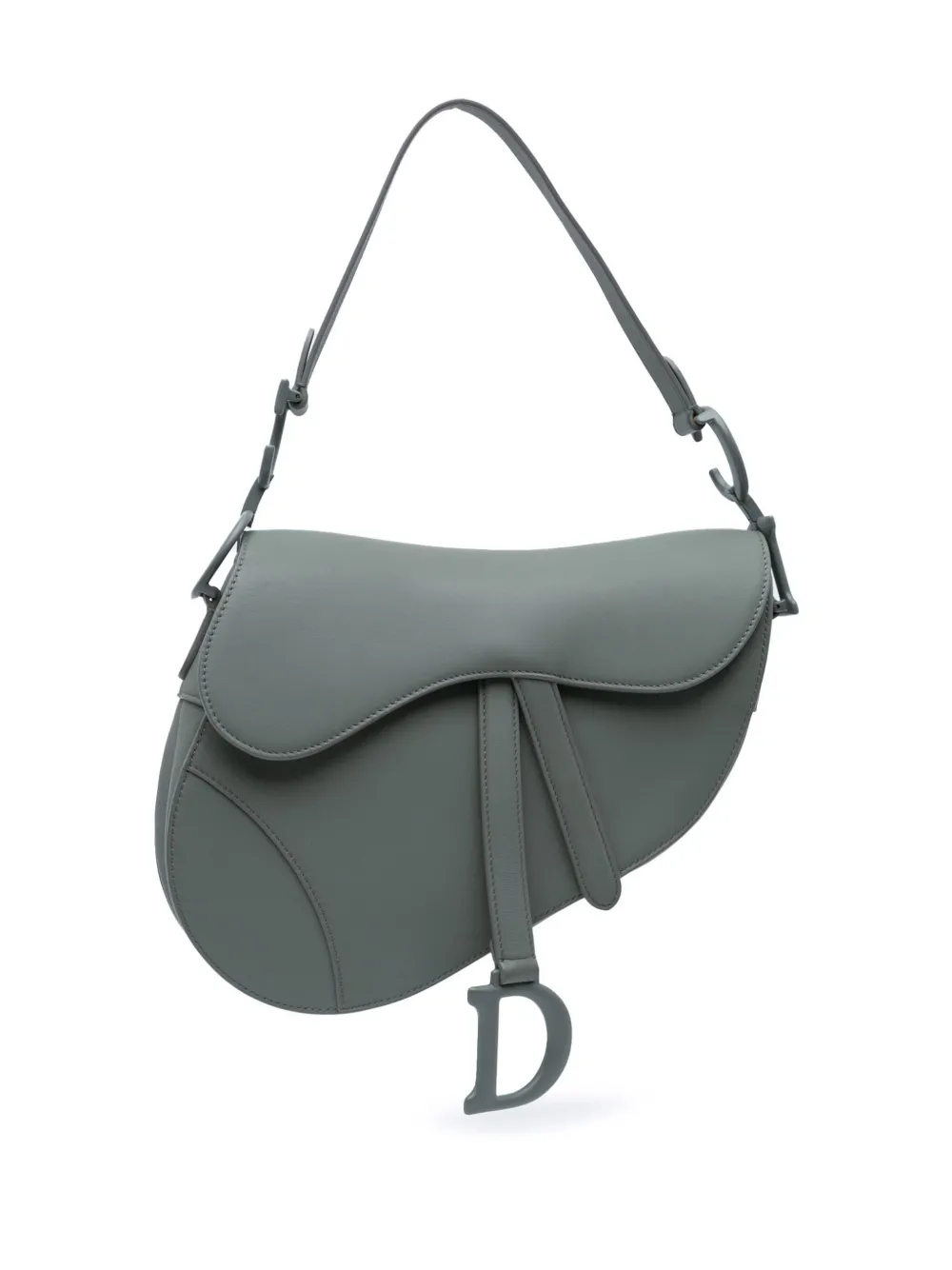 Christian Dior Pre-Owned 2020 ウルトラマット カーフスキン サドル ショルダーバッグ - グレー Christian Dior Pre-Owned 2020 ウルトラマット カーフスキン サドル ショルダーバッグ - グレー