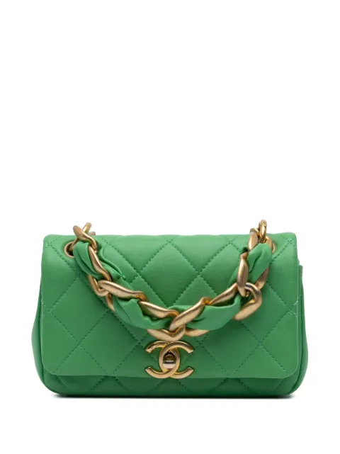 CHANEL Pre-Owned 2021 Small Quilted Lambskin Chain Is More Flap satchel