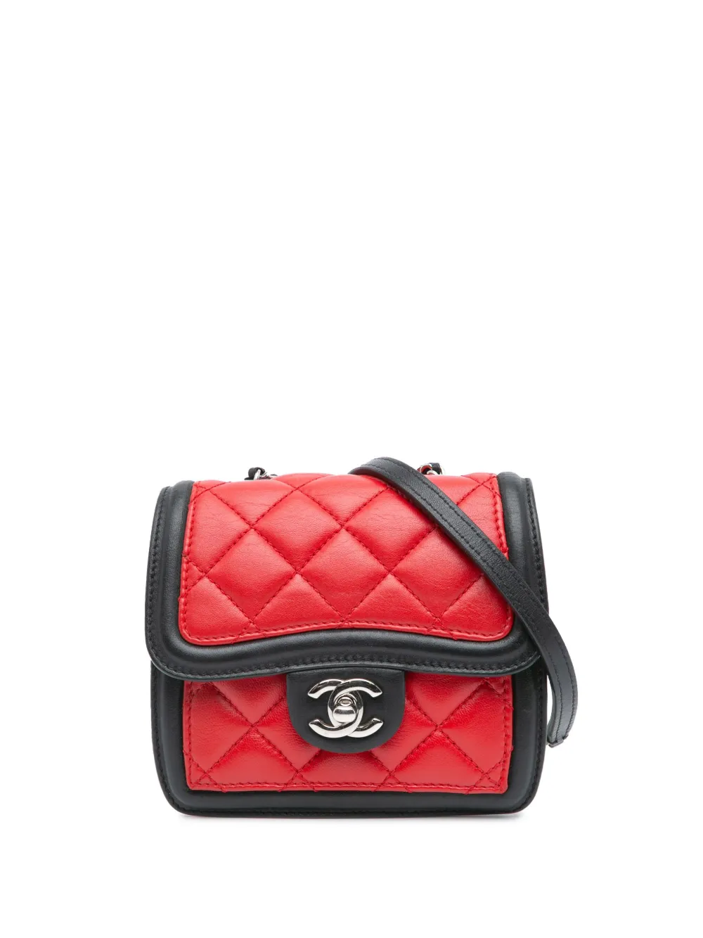 CHANEL Pre-Owned 2012-2013 Mini Square Lambskin Graphic Flap crossbody bag | Black | Image 1