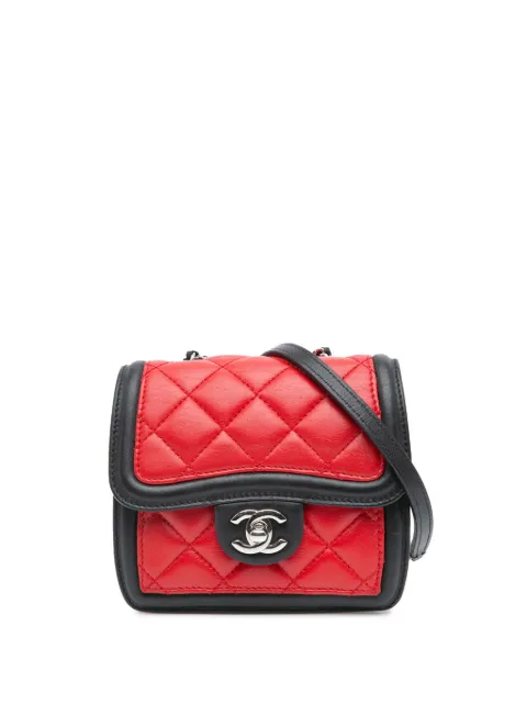 CHANEL Pre-Owned 2012-2013 Mini Square Lambskin Graphic Flap crossbody bag