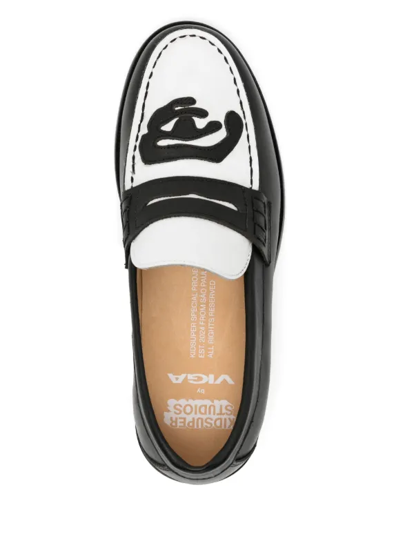 KidSuper Patchwork Penny Loafers Black FARFETCH PH