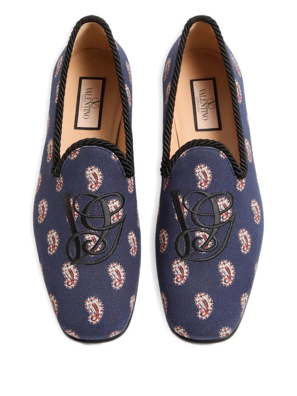 Valentino Garavani patterned slipper shoes Blauw