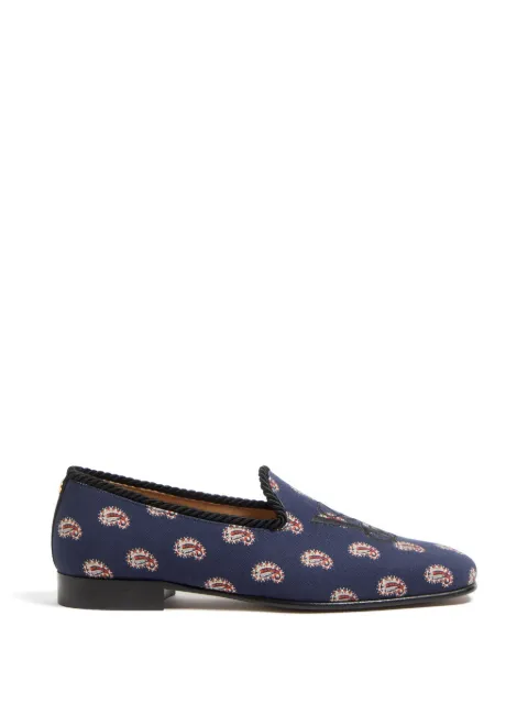 Valentino Garavani Les Alcôvettes loafers in voyage imaginaire canvas fabric