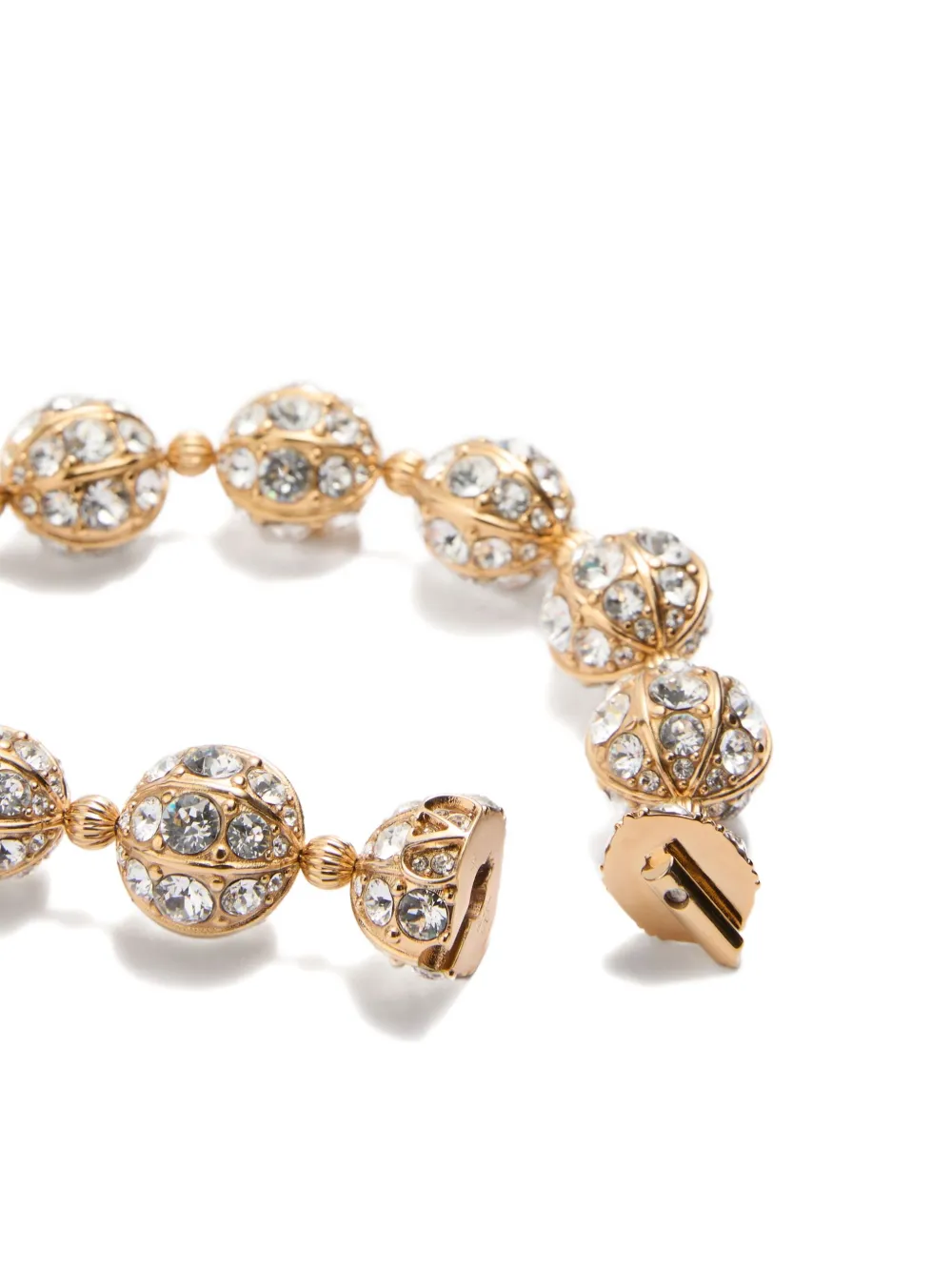 Valentino Crystal-embellished Sphere Necklace In Gold