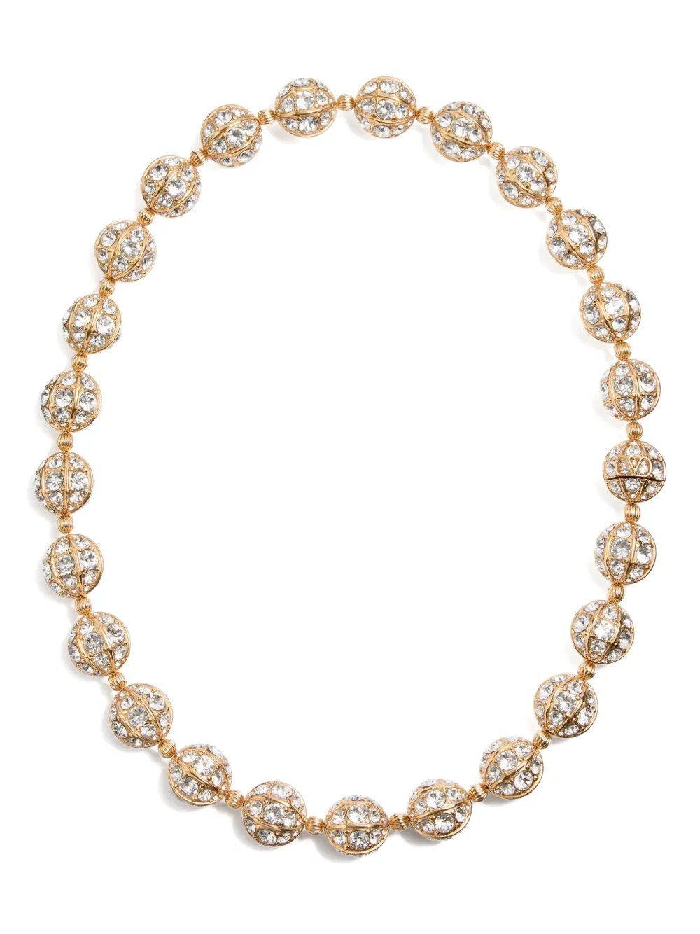 Valentino Garavani Crystal-embellished Sphere Necklace In Gold