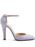 Valentino Garavani embroidered ankle strap pumps - Purple
