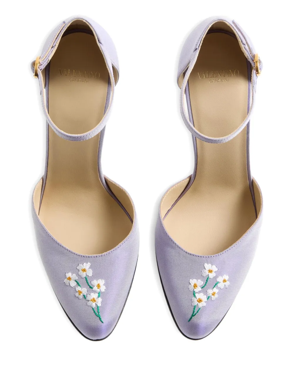 Valentino Garavani Pumps met geborduurd enkelbandje Paars