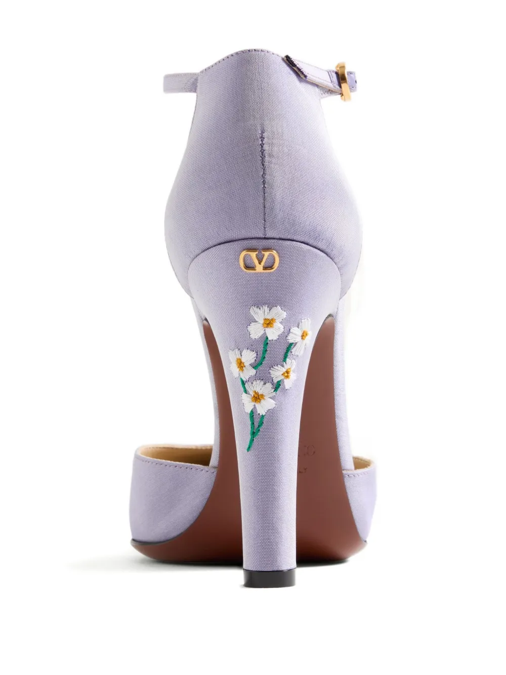 Valentino Garavani Pumps met geborduurd enkelbandje Paars