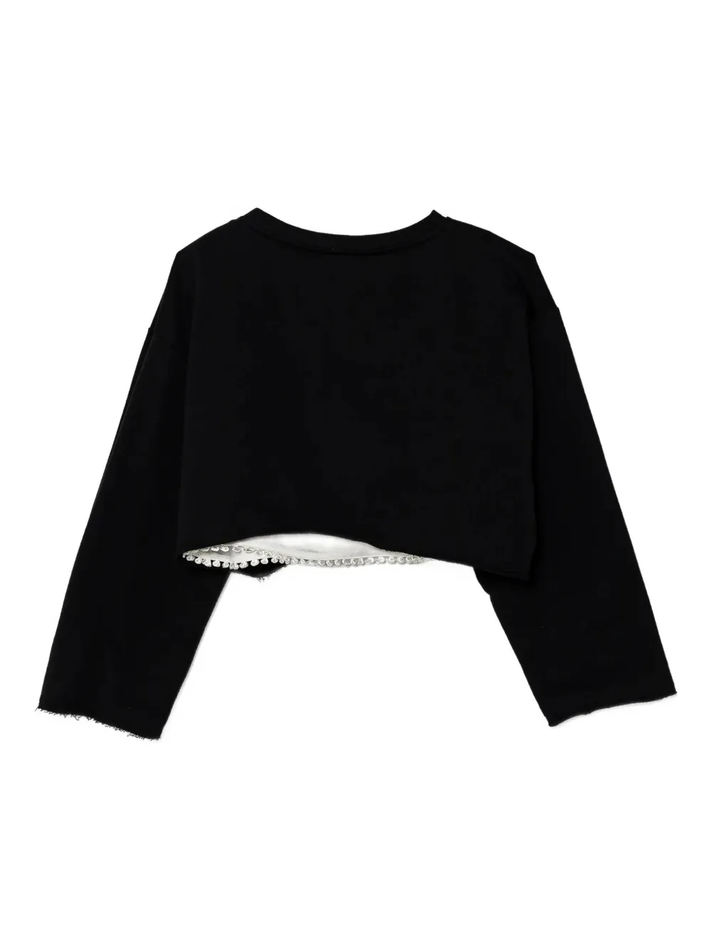 Elisabetta Franchi La Mia Bambina Crystal-embellished Cropped Top In Black