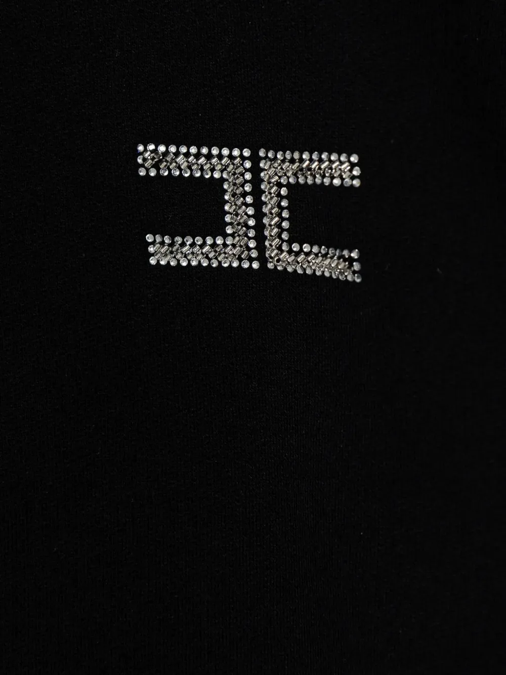 Elisabetta Franchi La Mia Bambina Crystal-embellished Cropped Top In Black