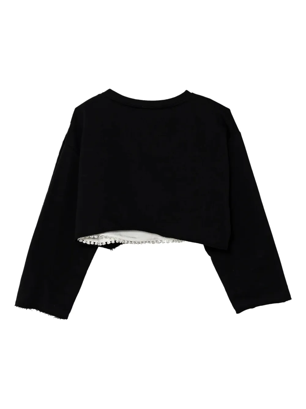 Elisabetta Franchi La Mia Bambina crystal-embellished cropped top | Girls Hoodies & Sweatshirts | Image 2