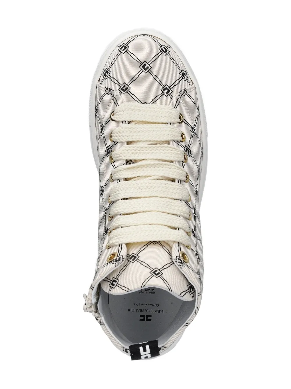 Elisabetta Franchi La Mia Bambina geometric-pattern sneakers Neutrals
