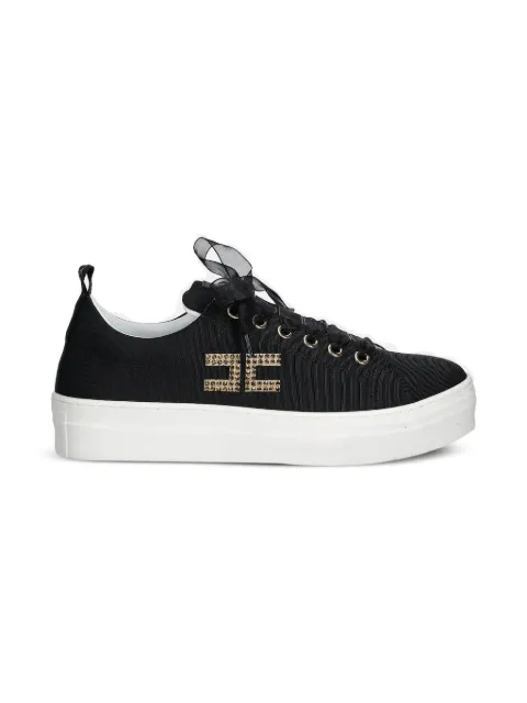 Elisabetta Franchi La Mia Bambina Sneakers con nastri e cristalli