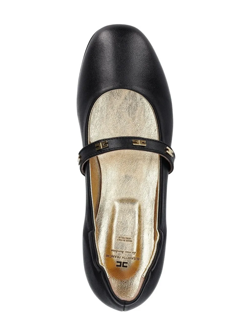 Elisabetta Franchi La Mia Bambina logo ballerinas Black