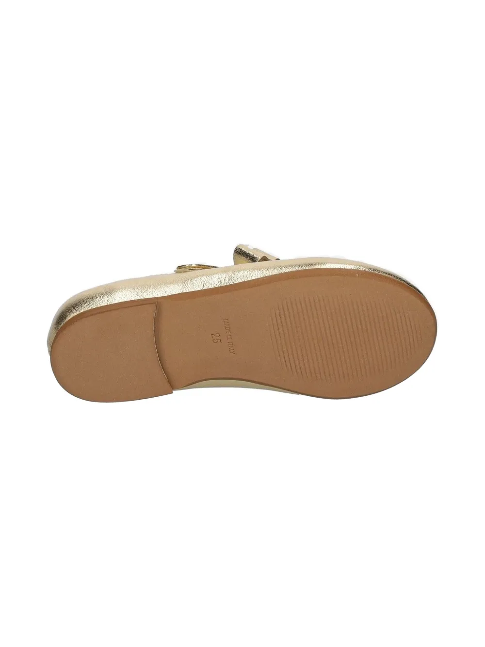 Elisabetta Franchi La Mia Bambina metallic-effect bow-embellished ballerinas Gold