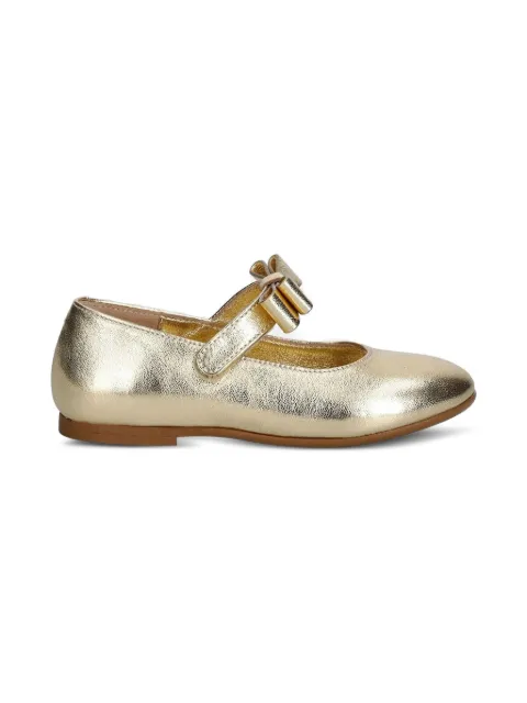 Elisabetta Franchi La Mia Bambina Ballerine con fiocco effetto metallizzato