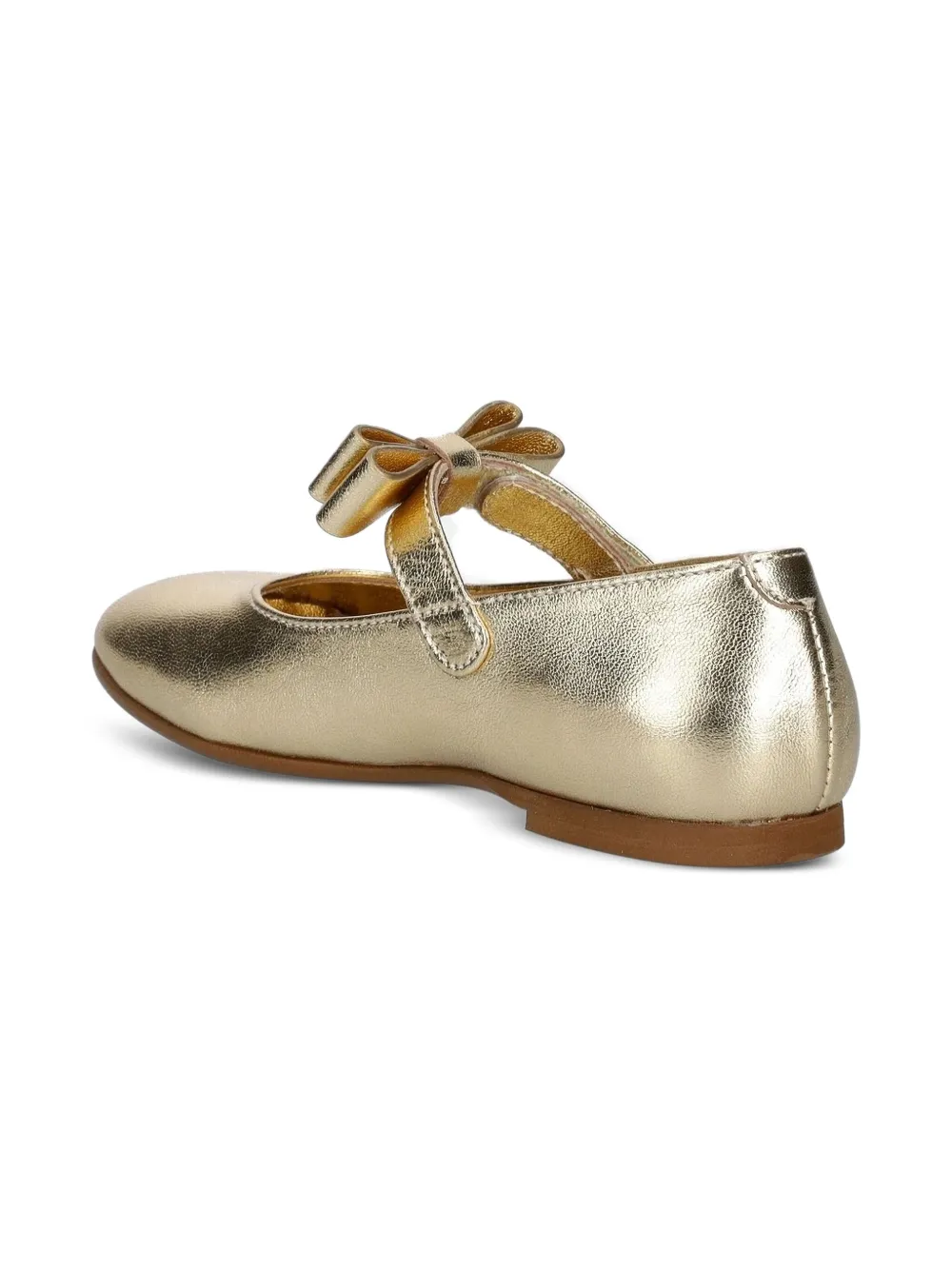 Elisabetta Franchi La Mia Bambina Ballerina's met metallic-effect en strik - Goud