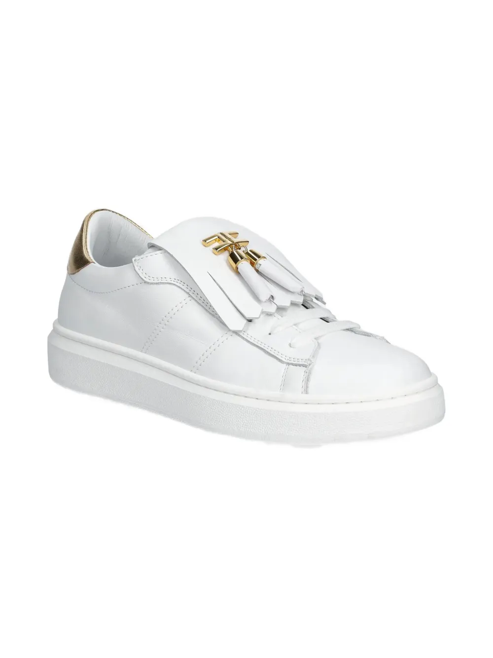 Elisabetta Franchi La Mia Bambina tassel-embellished leather sneakers White