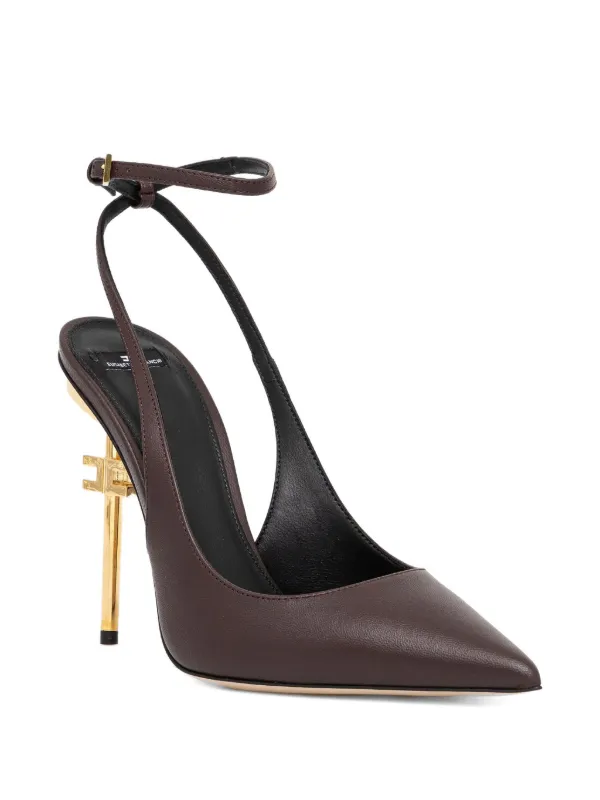 Elisabetta Franchi 105mm Leather Pumps | Brown | FARFETCH