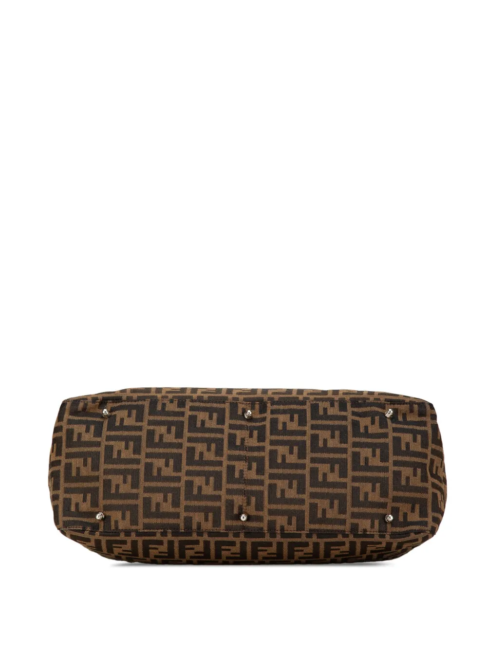 Pre-owned Fendi 2010-2024 Large Zucca Canvas Twins Tote Bag In Brown