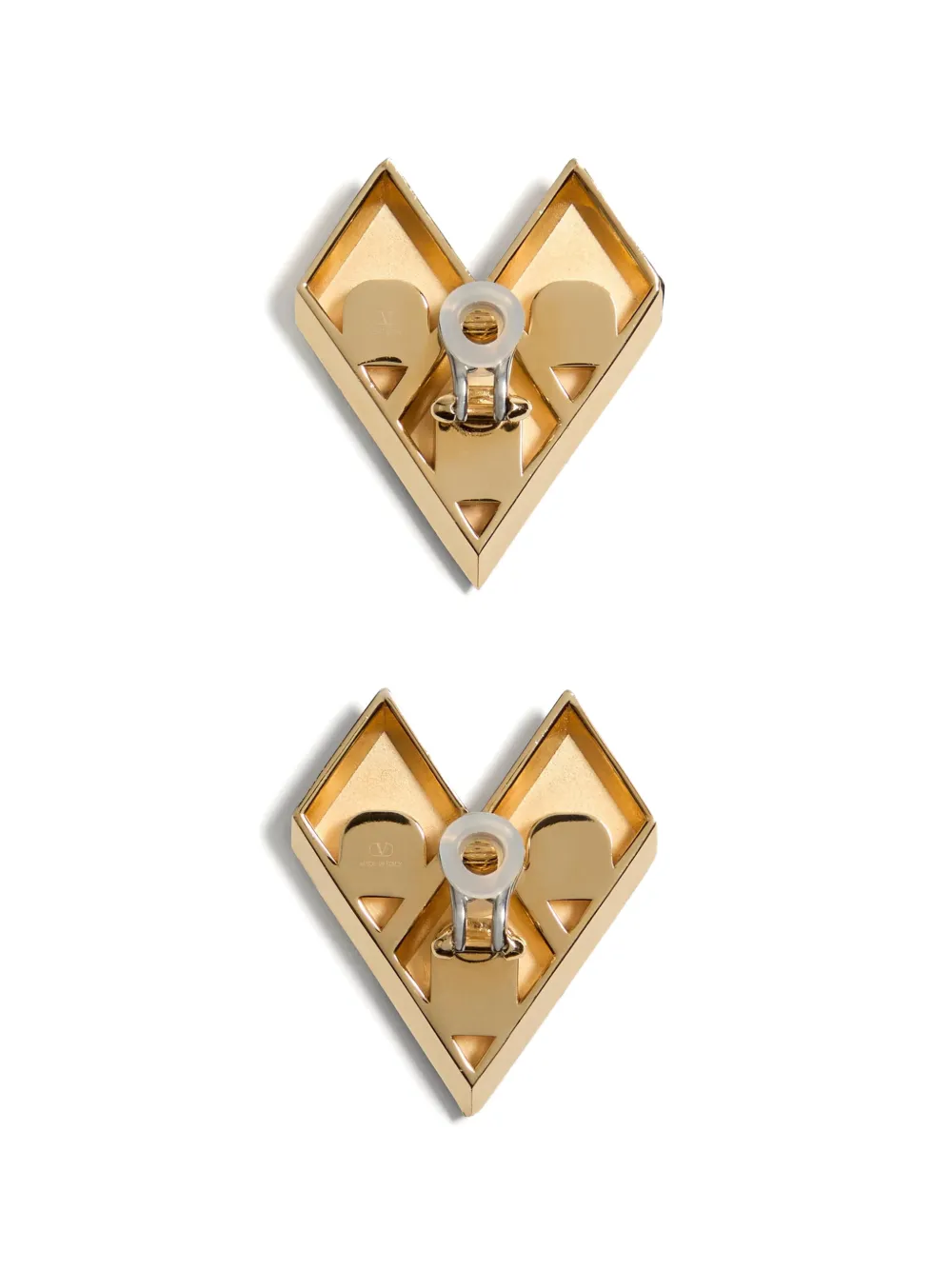 Valentino Garavani Losangettes Metal, Enamel and Crystal Earrings in Gold, view 3