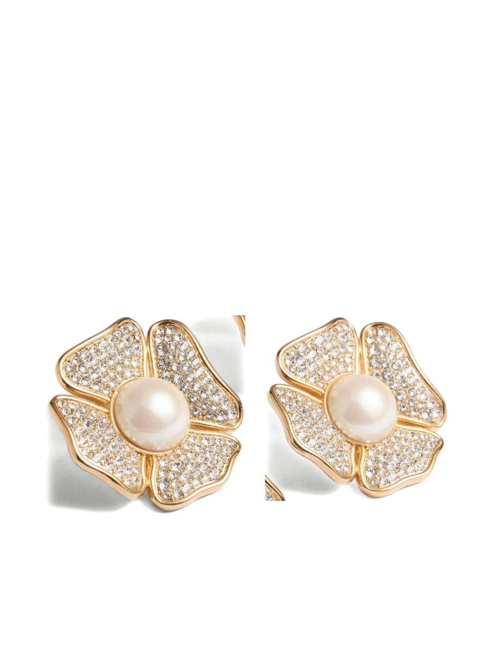 Valentino Garavani SAN FIN METAL EARRINGS WITH SWAROVSKI® CRYSTALS AND PEARLS - A3M