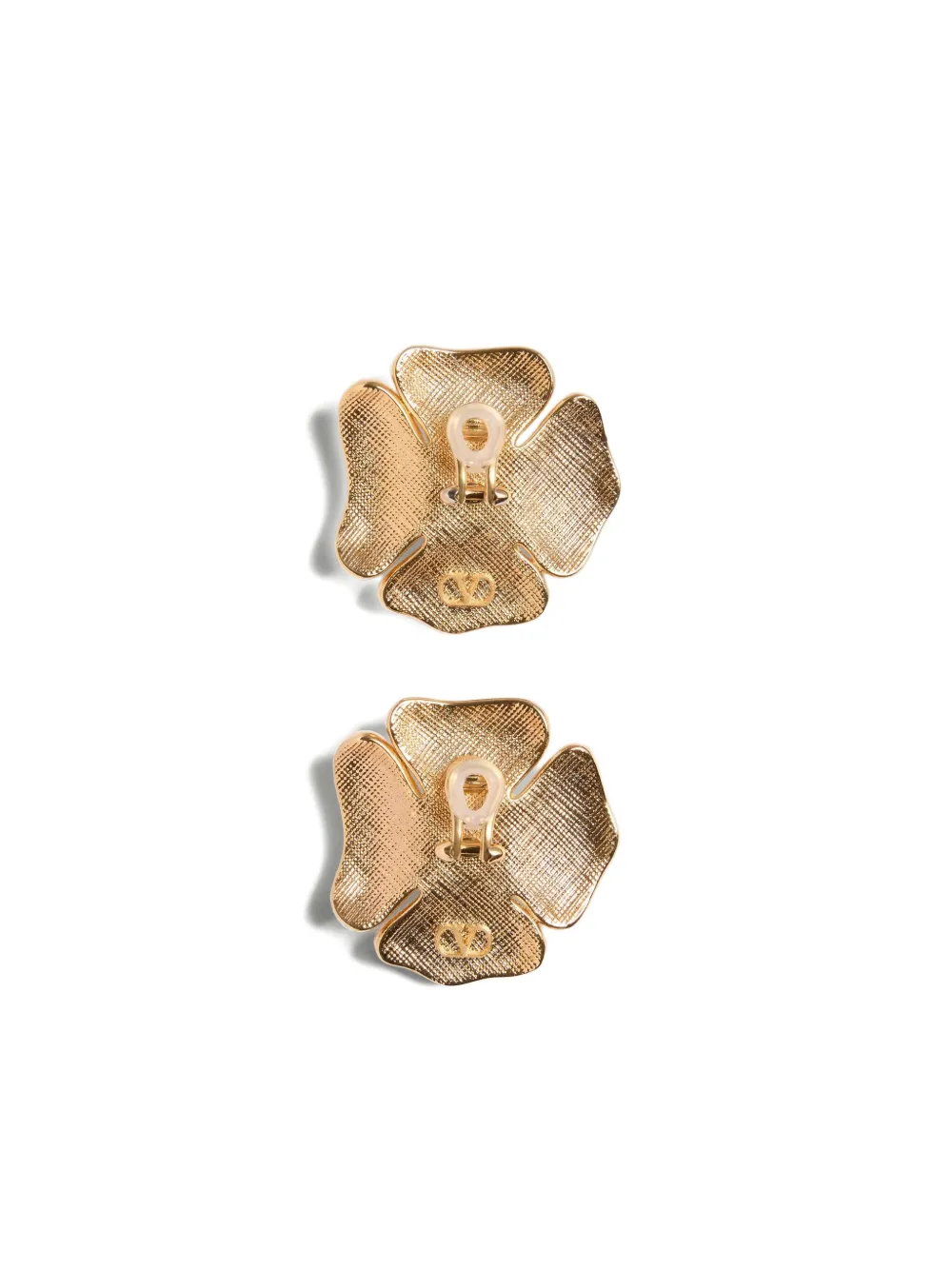 Valentino San Fin Metal Earrings With Swarovski® Crystals And Pearls In Gold