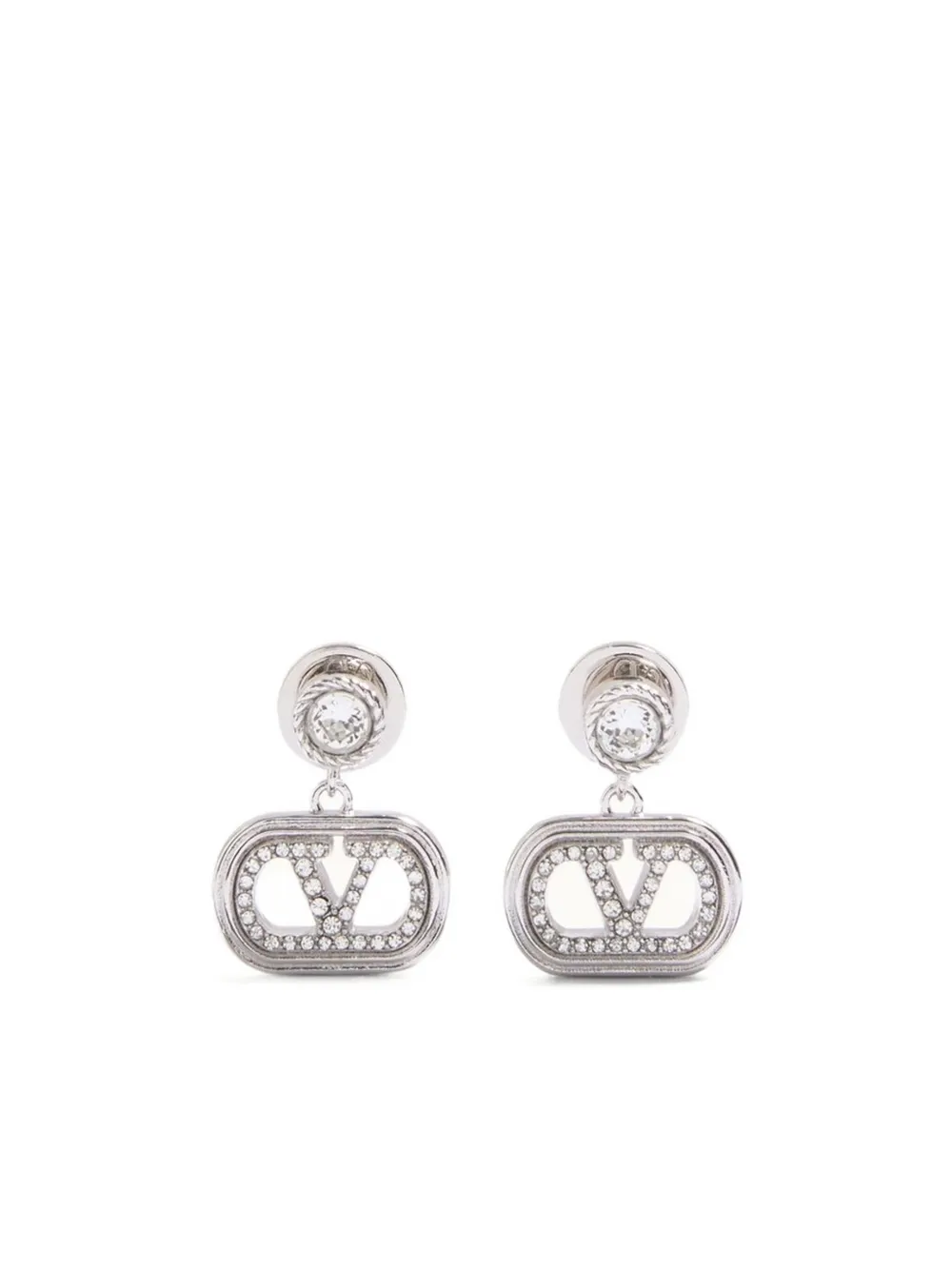Valentino Garavani Vロゴ シグネチャー ピアス - シルバートーン Valentino Garavani Vロゴ シグネチャー ピアス - シルバートーン