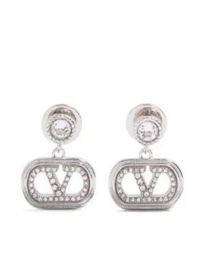 Valentino Garavani Vロゴ シグネチャー ピアス | シルバートーン