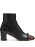 Valentino Garavani VALET DU ROI KIDSKIN LEATHER ANKLE BOOT 60MM - Black