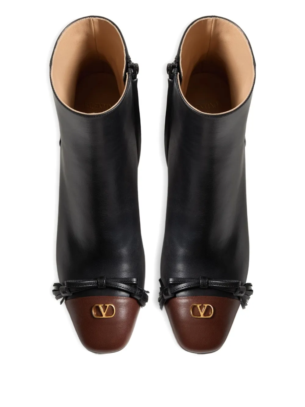 Valentino Garavani VALET DU ROI KIDSKIN LEATHER ANKLE BOOT 60MM Zwart