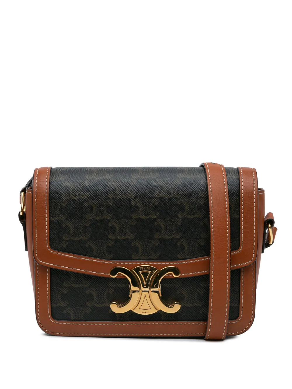 Céline Pre-Owned 2020 Teen Coated Canvas Triomphe crossbody bag - ブラウン Céline Pre-Owned 2020 Teen Coated Canvas Triomphe crossbody bag - ブラウン