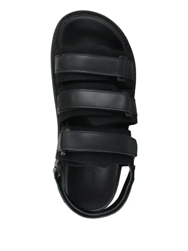 ブラック ストラップサンダル ジッパー Zipper レディースカジュアルサンダル （BLK