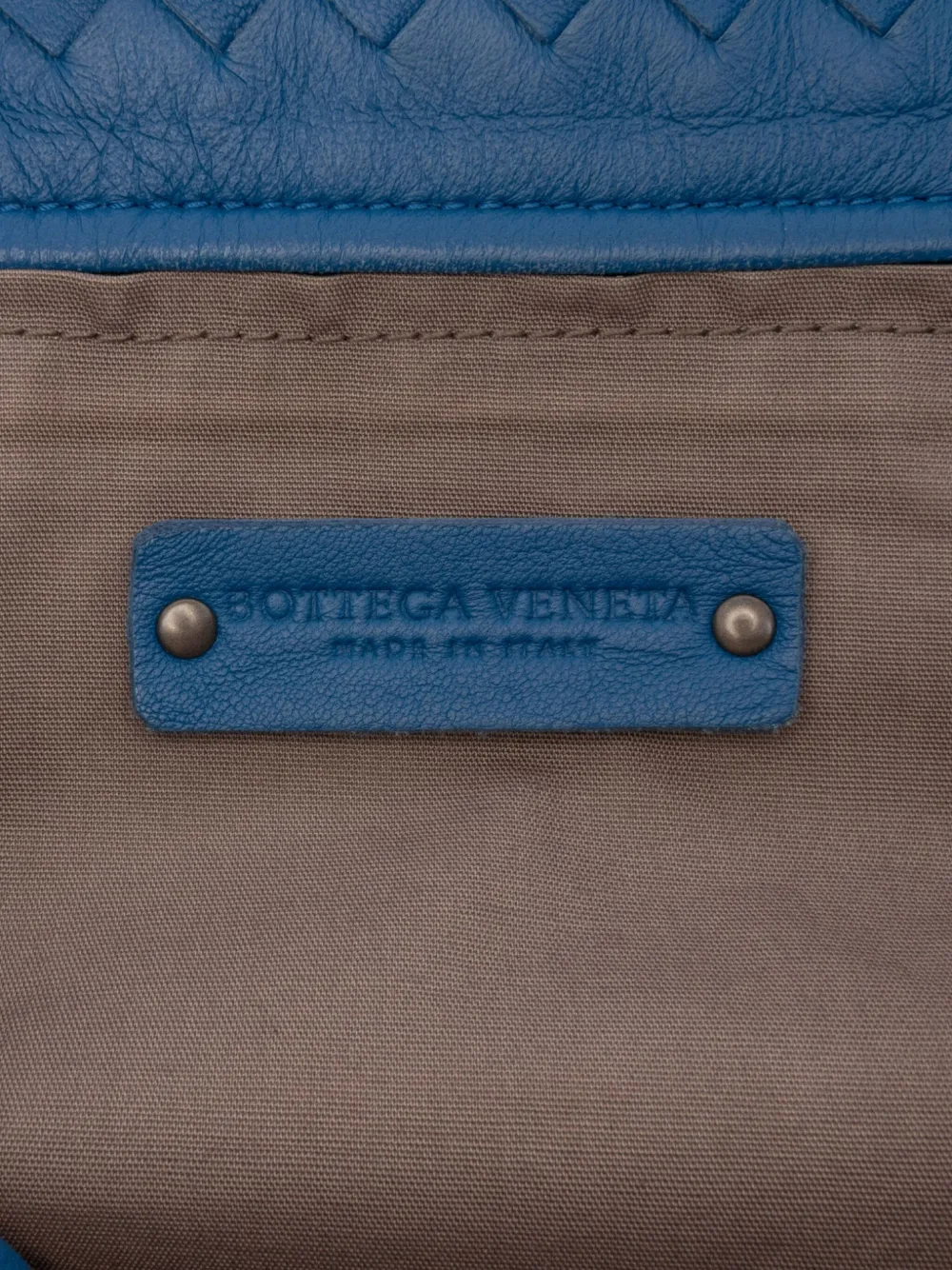 Pre-owned Bottega Veneta 2012-2024 Large Nappa Intrecciato Capri Tote Bag In Blue
