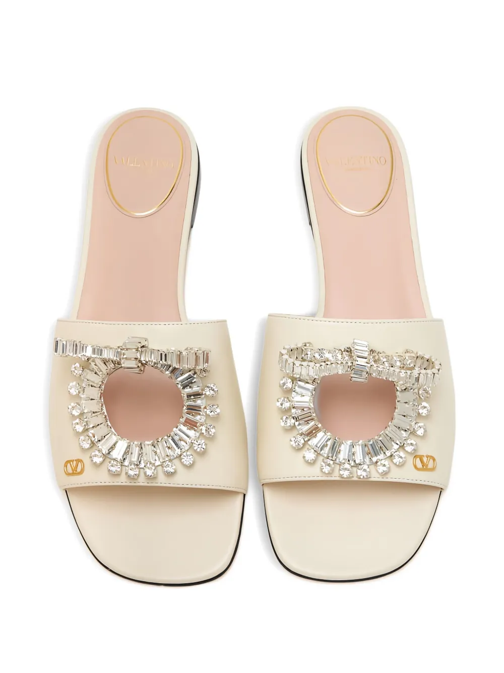 Valentino Garavani Adamantine sandalen verfraaid met kristallen Beige
