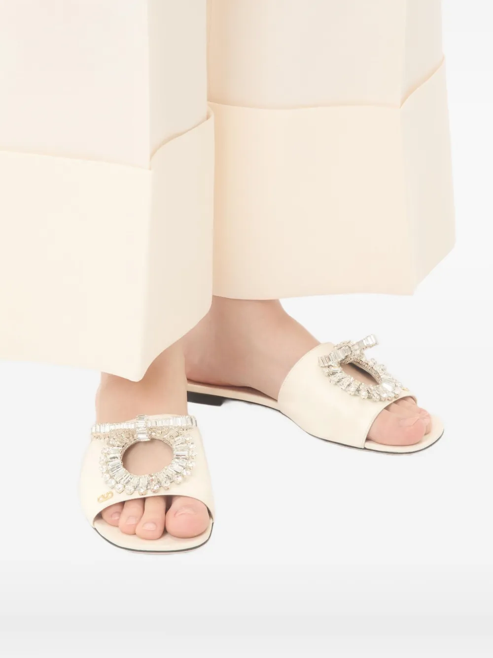 Valentino Garavani Adamantine sandalen verfraaid met kristallen Wit