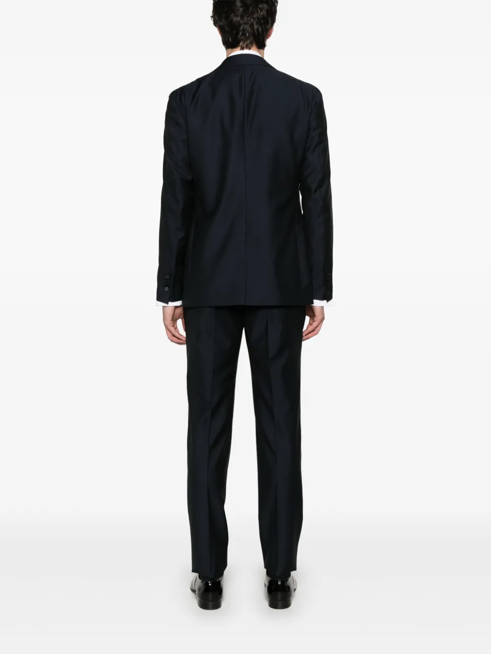 Shop Tagliatore Single-breasted Dinner Suit In 蓝色