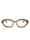 Alain Mikli striped geometric glasses - 006 Striped Havana / Green / Black