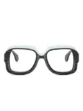 Alain Mikli rhombus-pattern square glasses - 001 Black Rhombus / Pointille / White