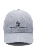 Brunello Cucinelli logo-embroidered cap - Grey
