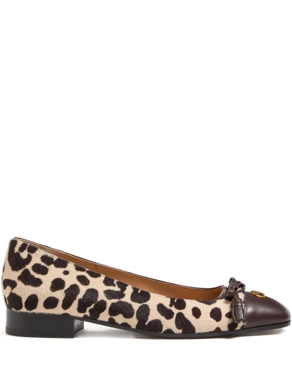 Valentino Garavani leopard print ballet flats Neutrals