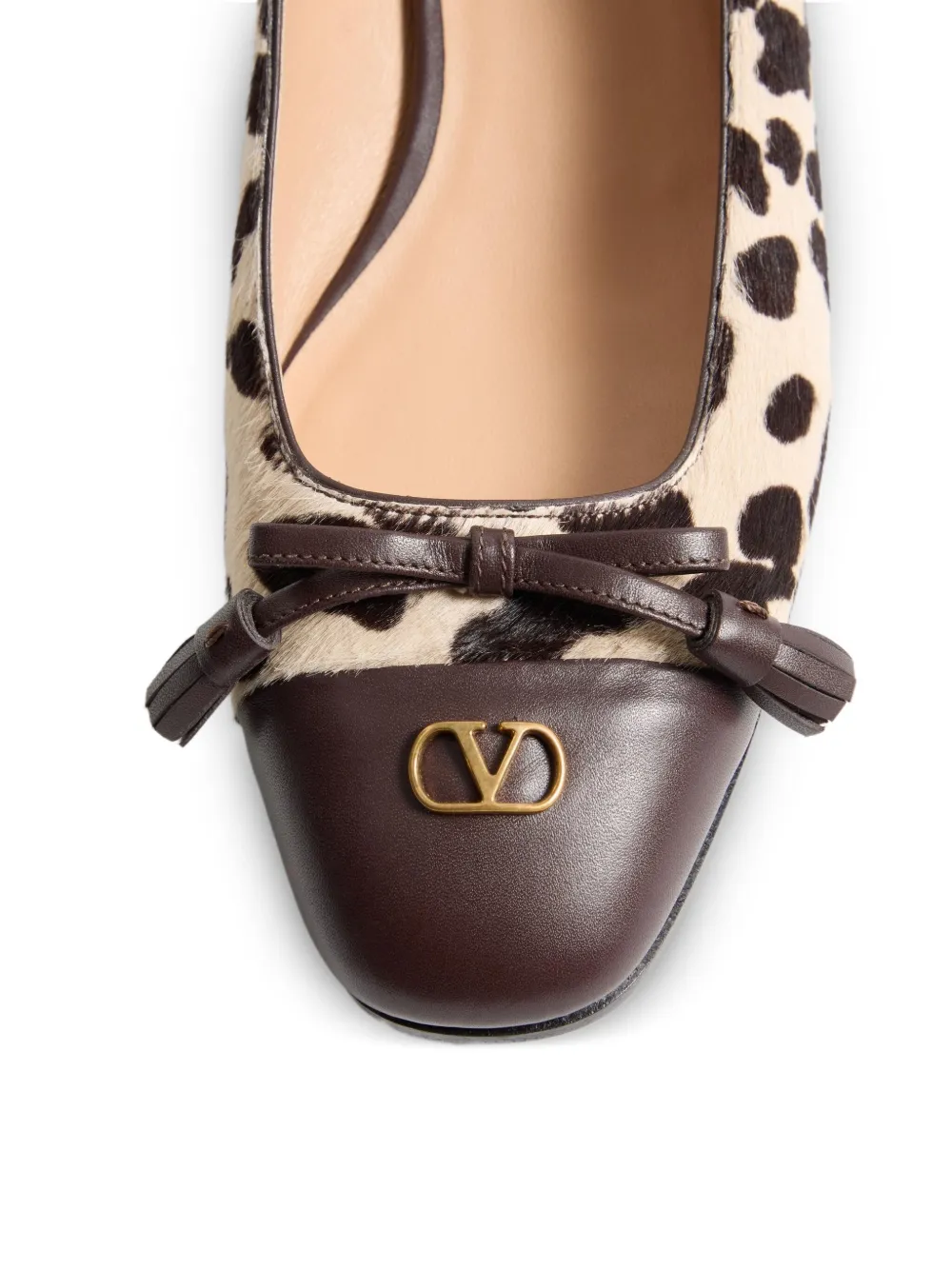 Valentino Garavani leopard print ballet flats Neutrals