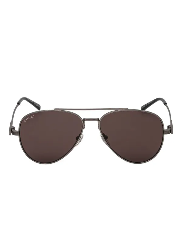 Gucci Eyewear パイロット サングラス | シルバートーン | FARFETCH JP