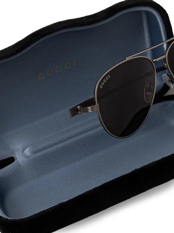 Gucci Eyewear パイロット サングラス | シルバートーン | FARFETCH JP