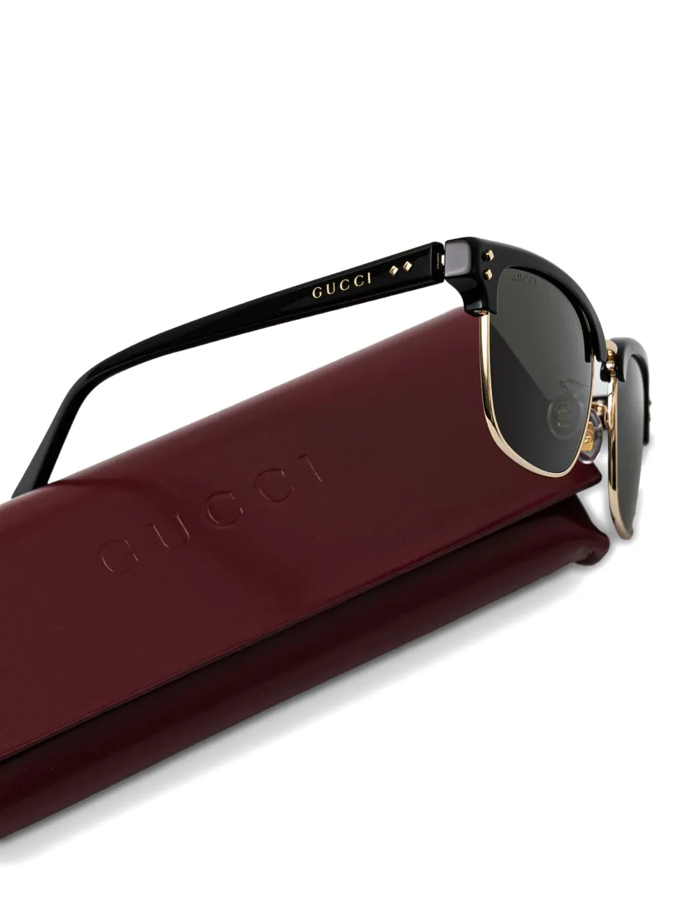 Gucci Zonnebril met vierkant montuur Zwart
