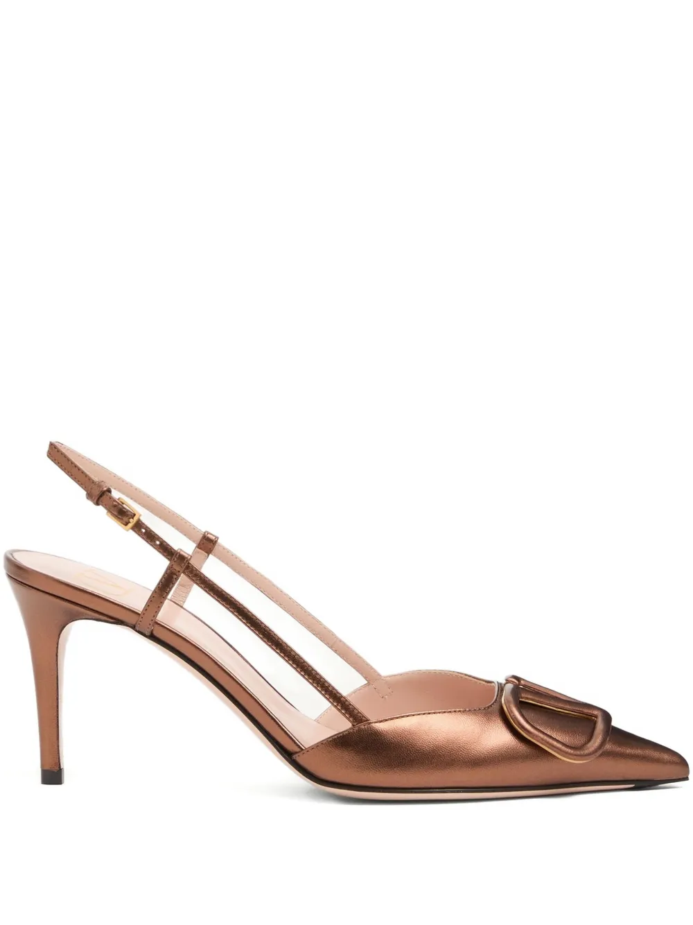Valentino Garavani 80 mm VLogo Signature slingback pumps Bruin