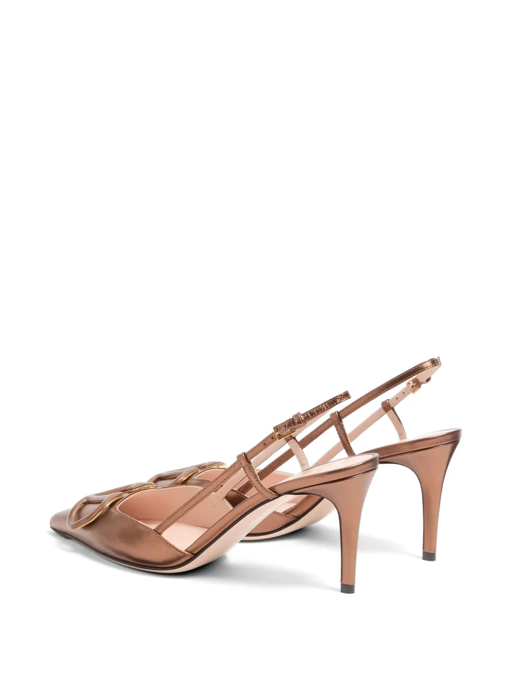 Valentino Garavani Vlogo Signature Slingback Pumps - Brown 