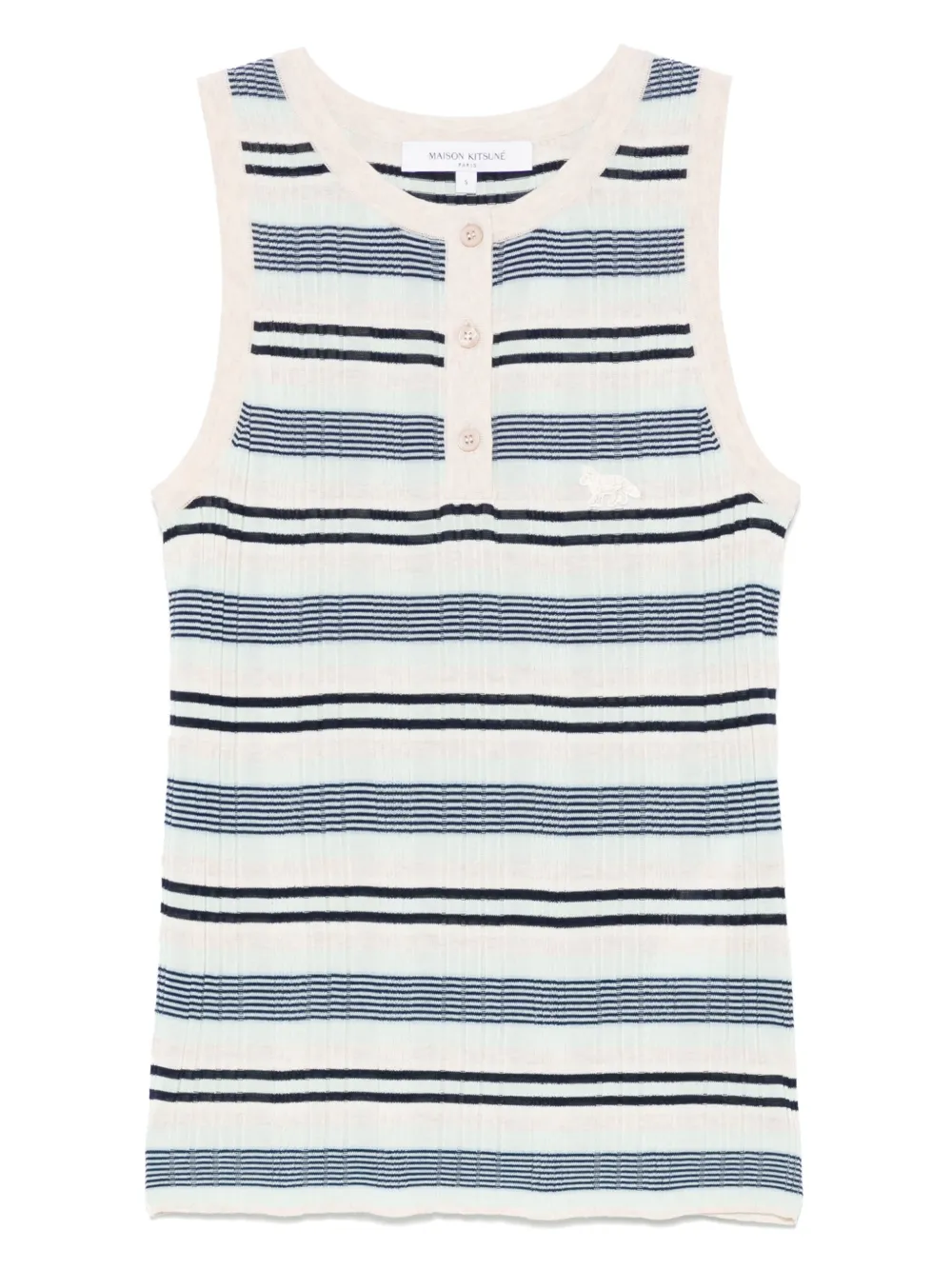 Maison Kitsuné fine-ribbed striped top