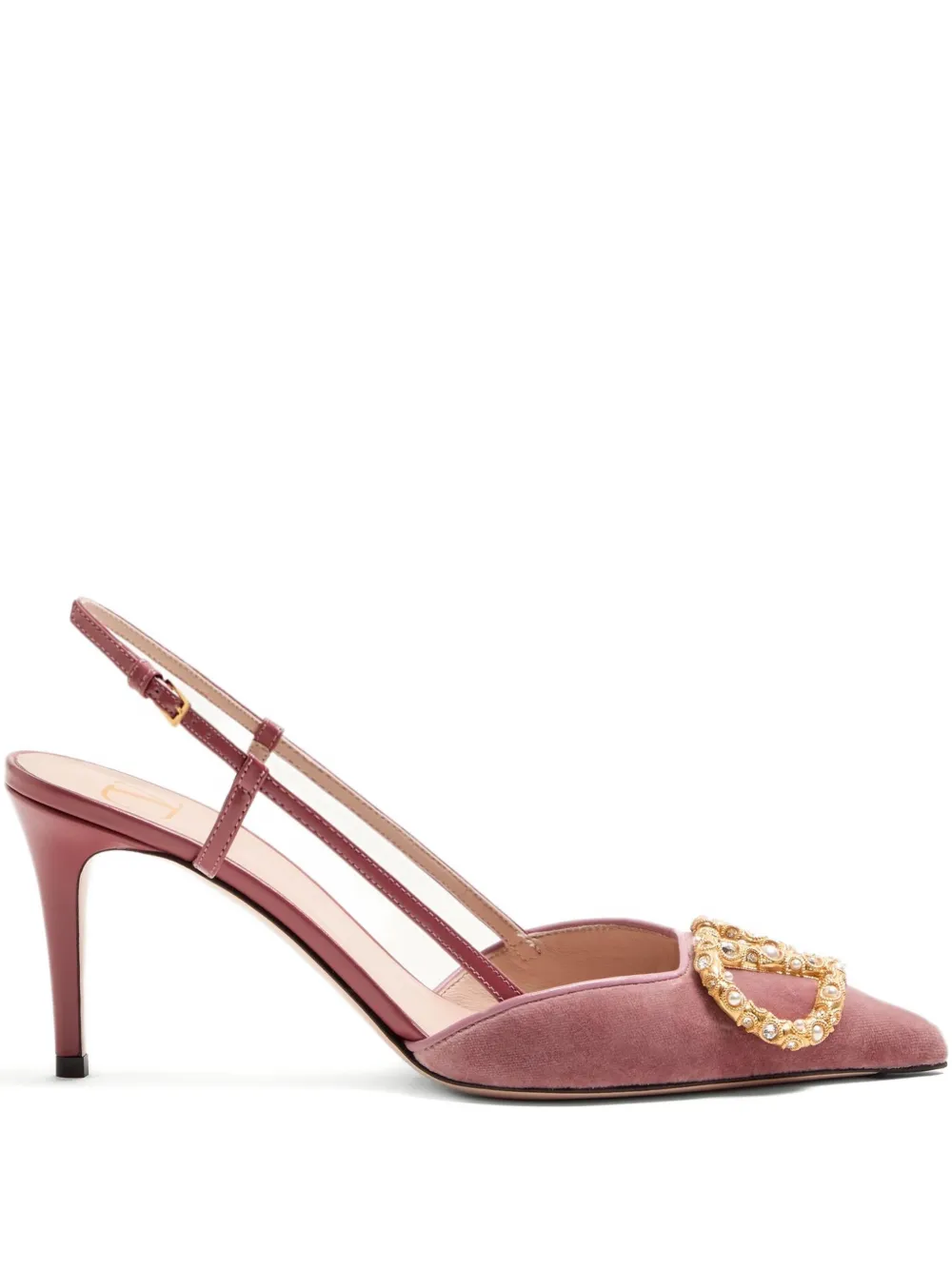 Valentino Garavani 80mm VLogo Signature embellished pumps | Pink | Image 1